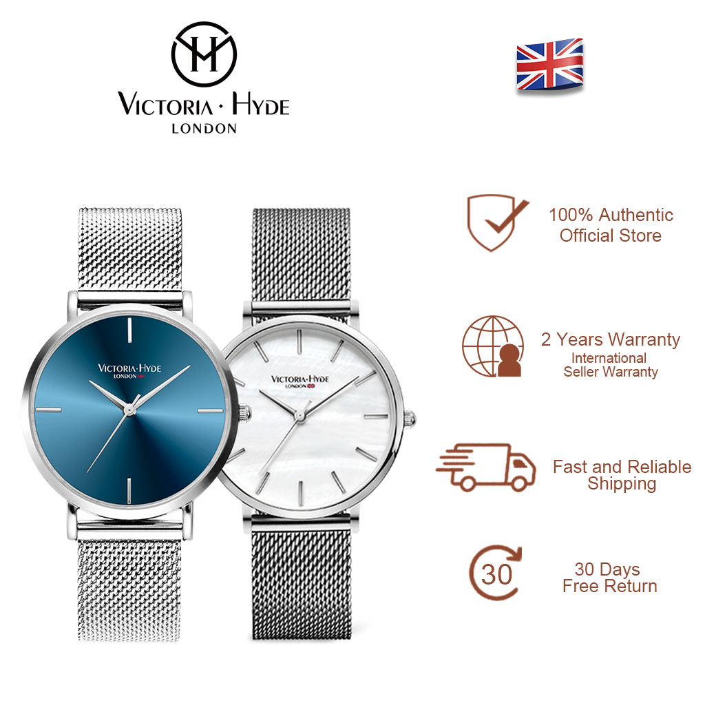 2 Years Warranty VICTORIA HYDE London Unisex Men‘s watchs Woman watch Steel strap material waterproof Quartz movement Round case shape ราคา 3,959 บาท*ส่งฟรี
