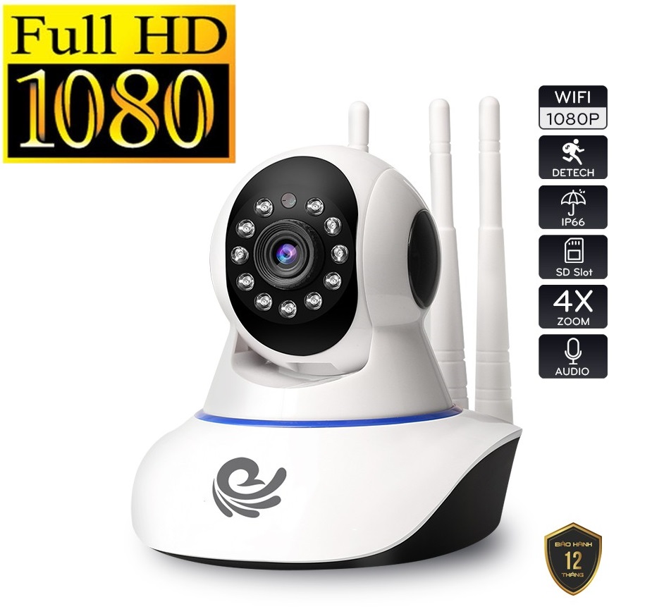 Camera giám sát an ninh gia đình camera giám sát yoosee 3 râu 3.0 full hd trong nhà quay đêm có màu, đàm thoại 2 chiều bảo hành uy tín