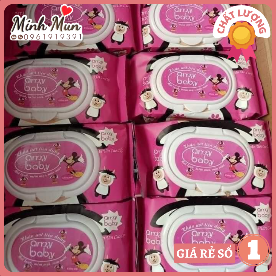 Combo 13 bịch khăn ướt amy baby kháng khuẩn cao cấp