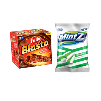 Combo Fullo Blasto + Mintz Doumint _ Combo Bánh quế choco, caramel, gạo rang Fullo Blasto và kẹo mềm bạc hà châu Á DuoMintz