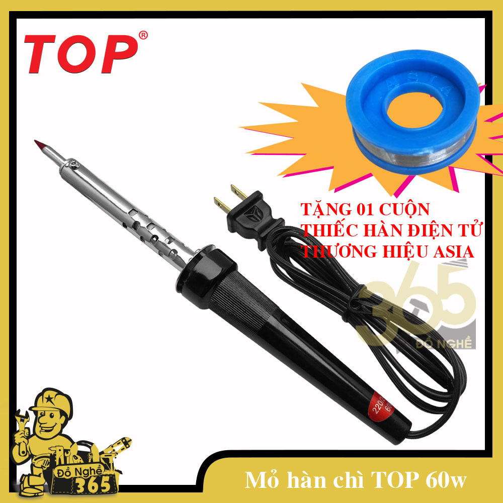 Mỏ hàn chì bằng điện 60W - 220V hiệu TOP , hàn mạch điện tử , mỏ hàn dùng điện cho thiếc hàn điện tử chuyên dùng hàn nối các bo mạch liên quan ngành điện tử