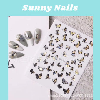 Miếng Dán Móng Tay 3D Nail Sticker Tráng Trí Hoạ Tiết Bươm Bướm 2022