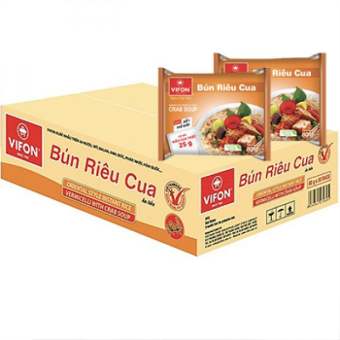 Bún Riêu Cua Có Túi Riêu Cua Thật VIFON 80g/gói, Thùng 30 gói.