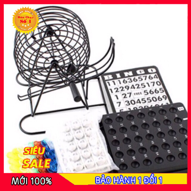 Bộ đồ chơi lồng quay bingo lôtô 75 số cực vui nhộn - bộ lồng quay chơi loto , chơi tết giải trí gia đình
