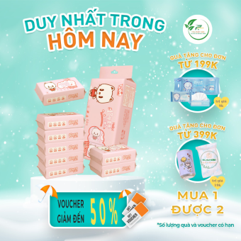 Khăn giấy ướt, Khăn ướt mini tiện dụng 8 gói nhỏ/1 bịch