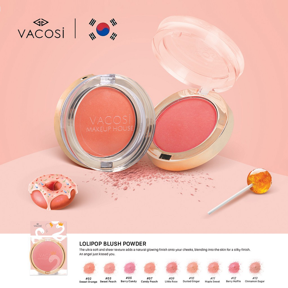 [HCM] Phấn Má Hồng Vacosi Lolipop Blush Powder 5g