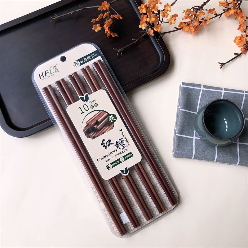 Đũa gỗ mộc tự nhiên siêu sạch - bộ 10 đôi tròn