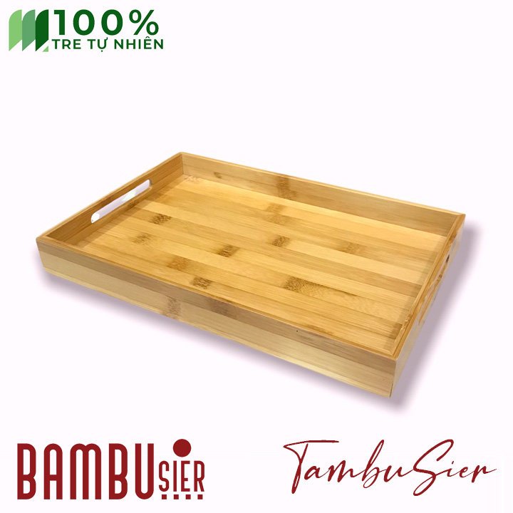 Khay gỗ tre đựng đồ ăn để bánh uống trà phục vụ đa năng