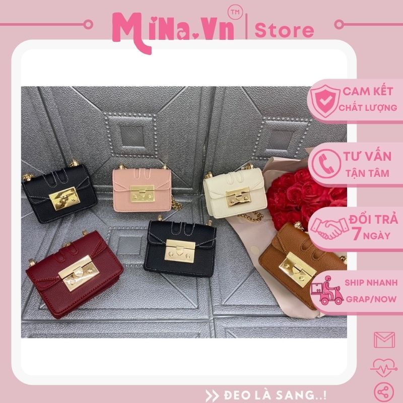Túi đeo chéo nữ mini nữ tính siêu xinh siêu đẹp cá tính a015 - mina