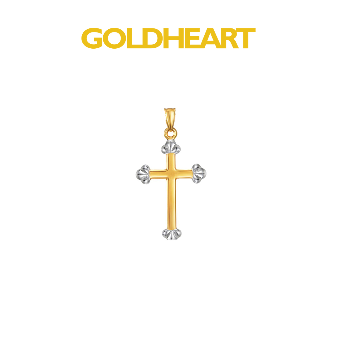 Gold heart hot sale cross necklace