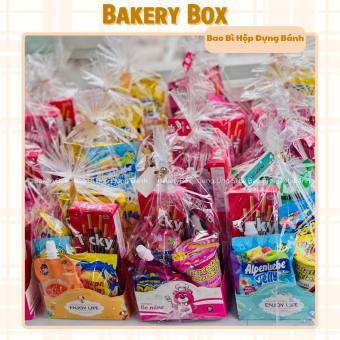 HOẢ TỐC | 100 Túi Đựng Bánh Cookie Size Lớn Kèm Đế Giấy Và Kẽm Buộc, Túi Đựng Quà Tặng 1/6 Cho Bé, Túi Quà Bánh Kẹo