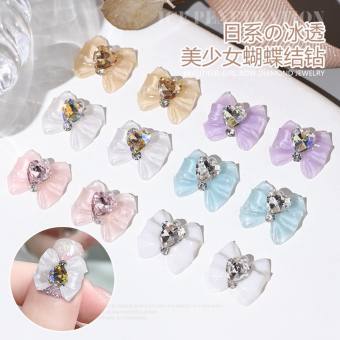 Charm nơ to đính nail charm hình nơ to charm hình bướm có gắn đá trên mặt charm giá rẻ