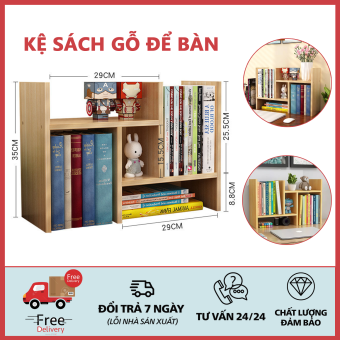 Kệ Sách Gỗ- Kệ sách gỗ để bàn - Giá sách mini - kệ sách mini - kệ sách để bàn - kệ đựng sách -Kệ để đồ đa năng - Kệ Sách Để Bàn Làm Việc Lắp Ghép Đa Năng