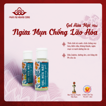 Gel Rửa Mặt mini 20ml Phấn Nụ Hoàng Cung-Làm sạch, tẩy trang nhẹ nhàng, không lấy đi độ ẩm tự nhiên của da, không làm khô da.