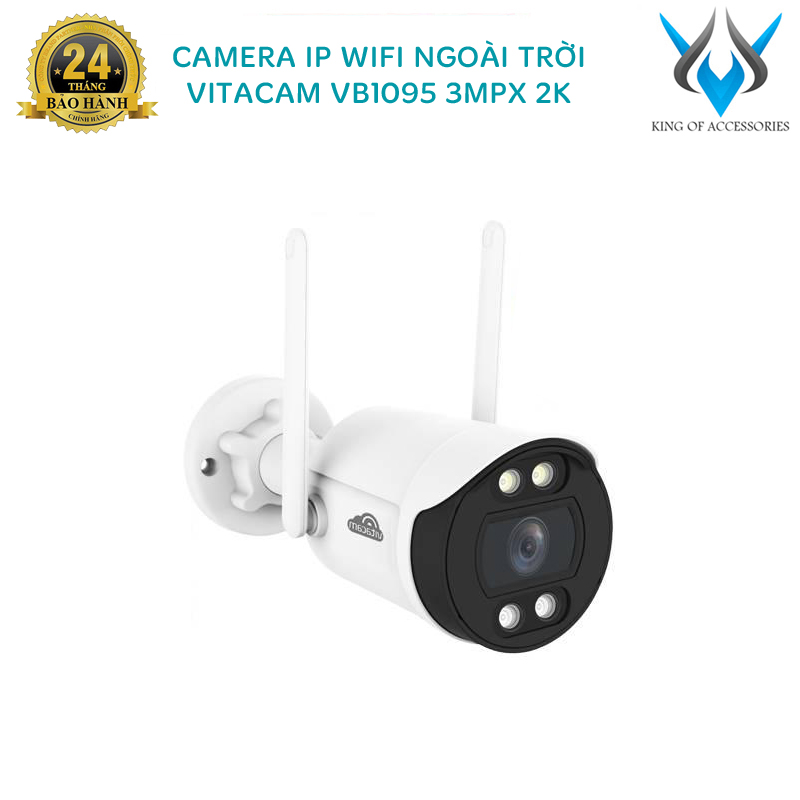 Camera IP wifi ngoài trời Vitacam VB1095 siêu nét 3.0 MPX ULTRA HD 2K độ phân giải 2304 x 1296 có màu ban đêm (trắng) Phụ kiện 1986