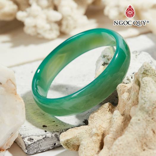 Vòng Tay Mã Não Xanh Bản Mỏng - Ngọc Quý