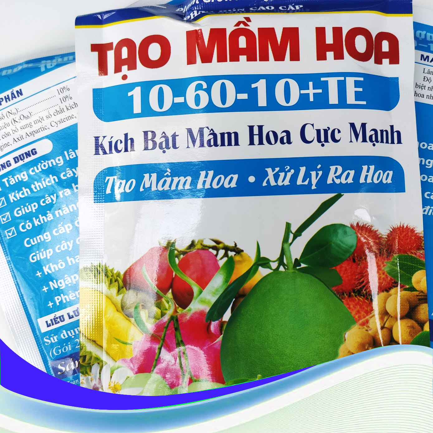 Phân bón Lá 10-60-10 - (gói 250gr) – Kích bật mầm hoa cây ăn trái,  tạo mầm hoa và xử lý ra hoa.