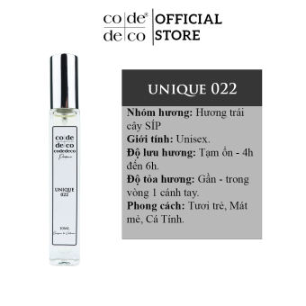 Tinh dầu nước hoa Code Deco Unique 022 - 10ml
