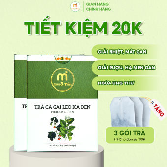 2 hộp Trà Cà Gai Leo Xạ Đen giải độc gan ngừa ung thư thương hiệu Quà 3 Miền