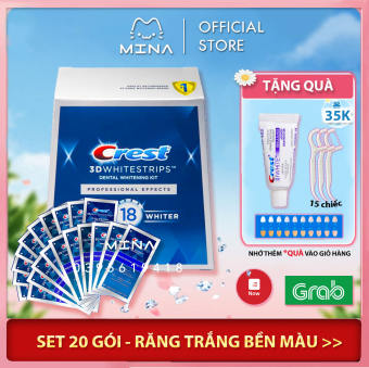 Full Liệu trình 20 ngày (20 gói) miếng dán trắng răng Crest Professional Effects