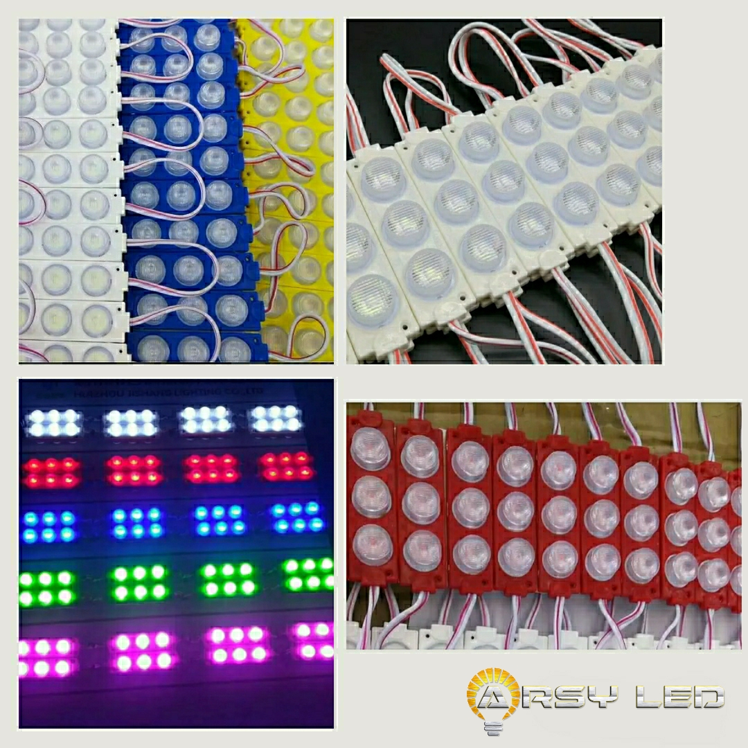 Module Lampu LED Modul 3 Lensa 3030 7620 3W 12V Kolong Motor Mobil Neon Box Anti Air Waterproof Harga 2,200 rupiah*Gratis Ongkir