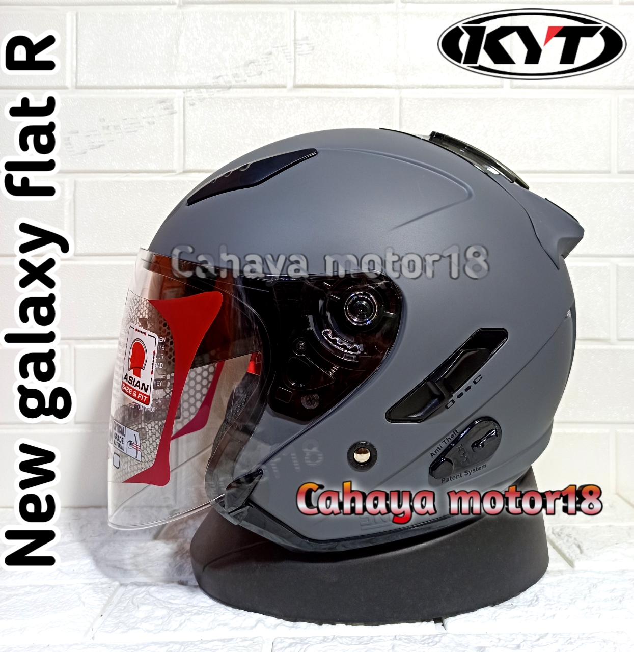 HELM KYT GALAXY FLAT R SOLID MATT GORILA GREY|KYT GALAXI TERBARU Harga  440,000 Ringgit*Penghantaran Percuma