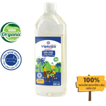 Dầu dừa nguyên chất Organic Vietcoco - Chai Pet 250ml