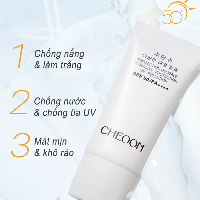 Sữa chống nắng Kem chống nắng và làm dịu da dưỡng ẩm không bết rít, chống tia UVA-UVB SPF50- Protection Globale Complete Protection