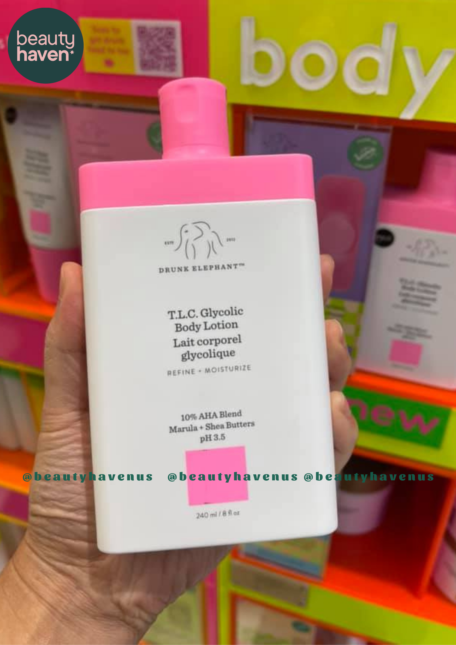Dưỡng thể drunk elephant t.l.c glycolic body lotion 240ml