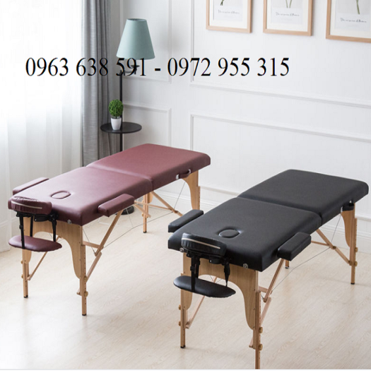 Giường Massage Gấp Gọn Chân Gỗ Cao Cấp - Giường Spa