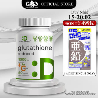 Viên Uống Trắng Da, Giải Độc Gan GLUTATHIONE 1000mg + Vitamin C 500mg 60 viên