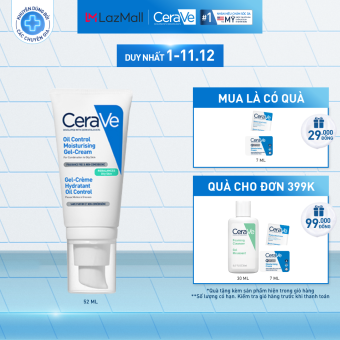 Kem dưỡng ẩm & kiềm dầu dành cho da dầu và da hỗn hợp Cerave Oil Control Moisturizing Cream 52ml