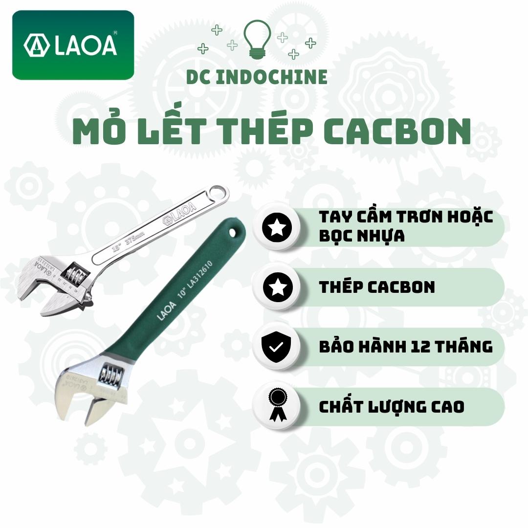 Mỏ lết 10 inch / 12 inch / 15 inch LAOA chuyên dụng, thép cacbon chất lượng cao, hàng chính hãng