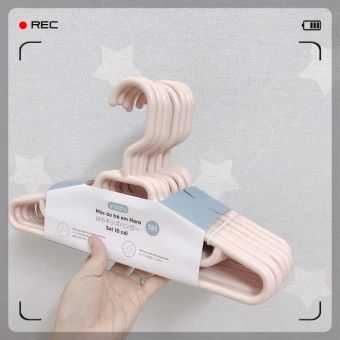 Set 10 Móc áo trẻ em Inochi Hara 181 - phù hợp quần áo trẻ em, trẻ sơ sinh