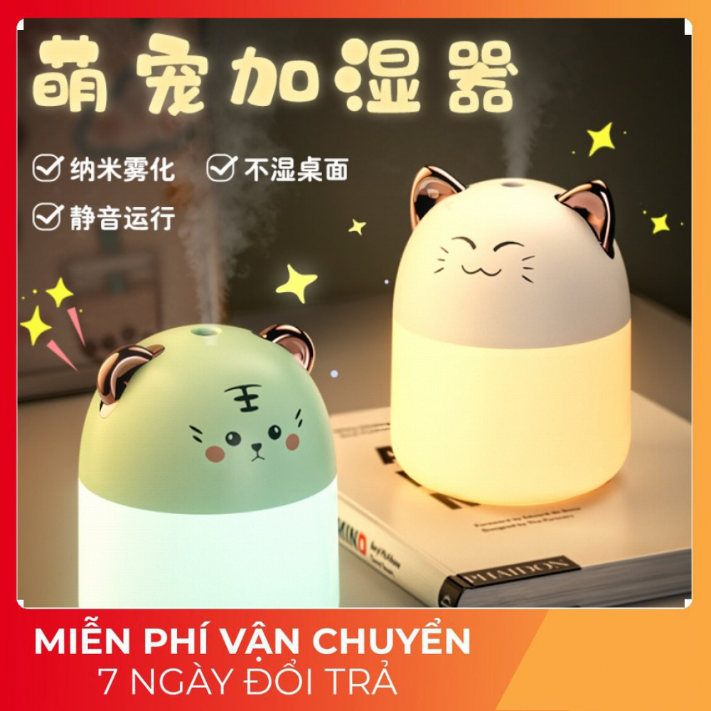 [HCM][Tặng Kèm Tinh Dầu]Máy Phun Sương Tạo Ẩm Mini - Máy Phun Sương Tinh Dầu - Máy Khuếch Tán Tinh Dầu Xe Hơi Ô Tô - Máy Khuếch Tán Tinh Dầu Cao Cấp Kết Hợp Đèn Ngủ Nhiều Màu Siêu Đẹp