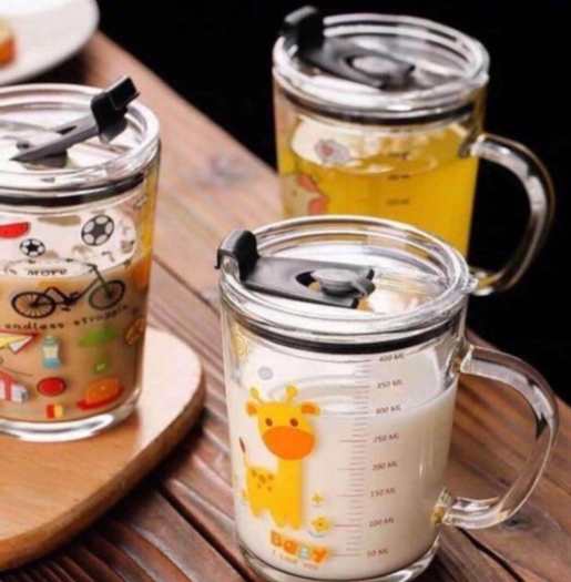 cốc pha sữa thủy tinh chia vạch cho bé