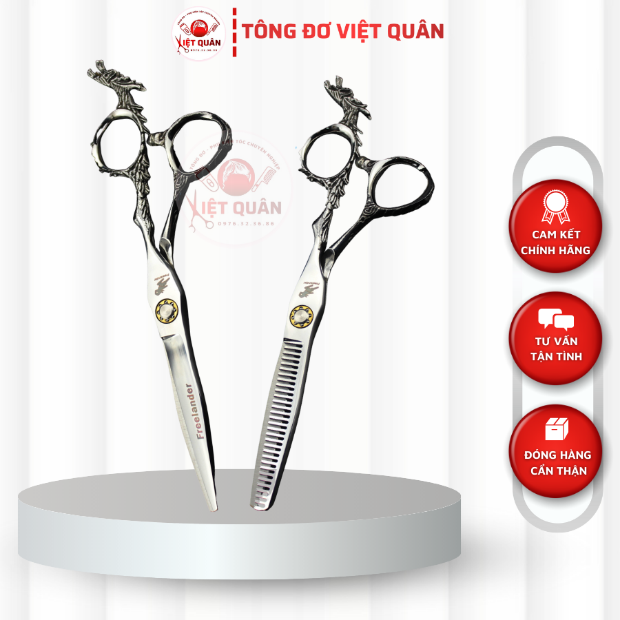 [Tặng Bao Da Và Lược]Bộ Kéo Cắt Tóc 6inch Nhật Nhập Khẩu Sắc Bén Và Bền Bỉ Freelander FR06