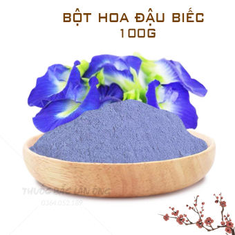 Bột hoa đậu biếc hữu cơ 100g (Thanh lọc cơ thể, dưỡng nhan, tạo màu tự nhiên cho món ăn)