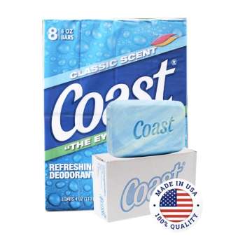 LỐC 8 CỤC XÀ BÔNG COAST SÁT KHUẨN SẠCH DA - NHẬP KHẨU  MỸ - 113g/cục