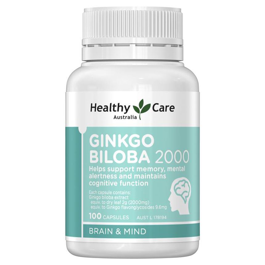 Bổ não Ginkgo Biloba 2000, viên uống bổ não, tuần hoàn máu não, 100 viên