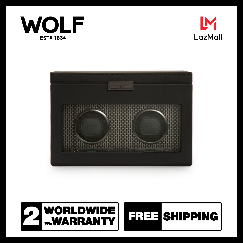 กล่องหมุน กล่องนาฬิกา WOLF1834 รุ่น Axis Double Winder With Storage (Powder Coat) ราคา 61,600 บาท*ส่งฟรี