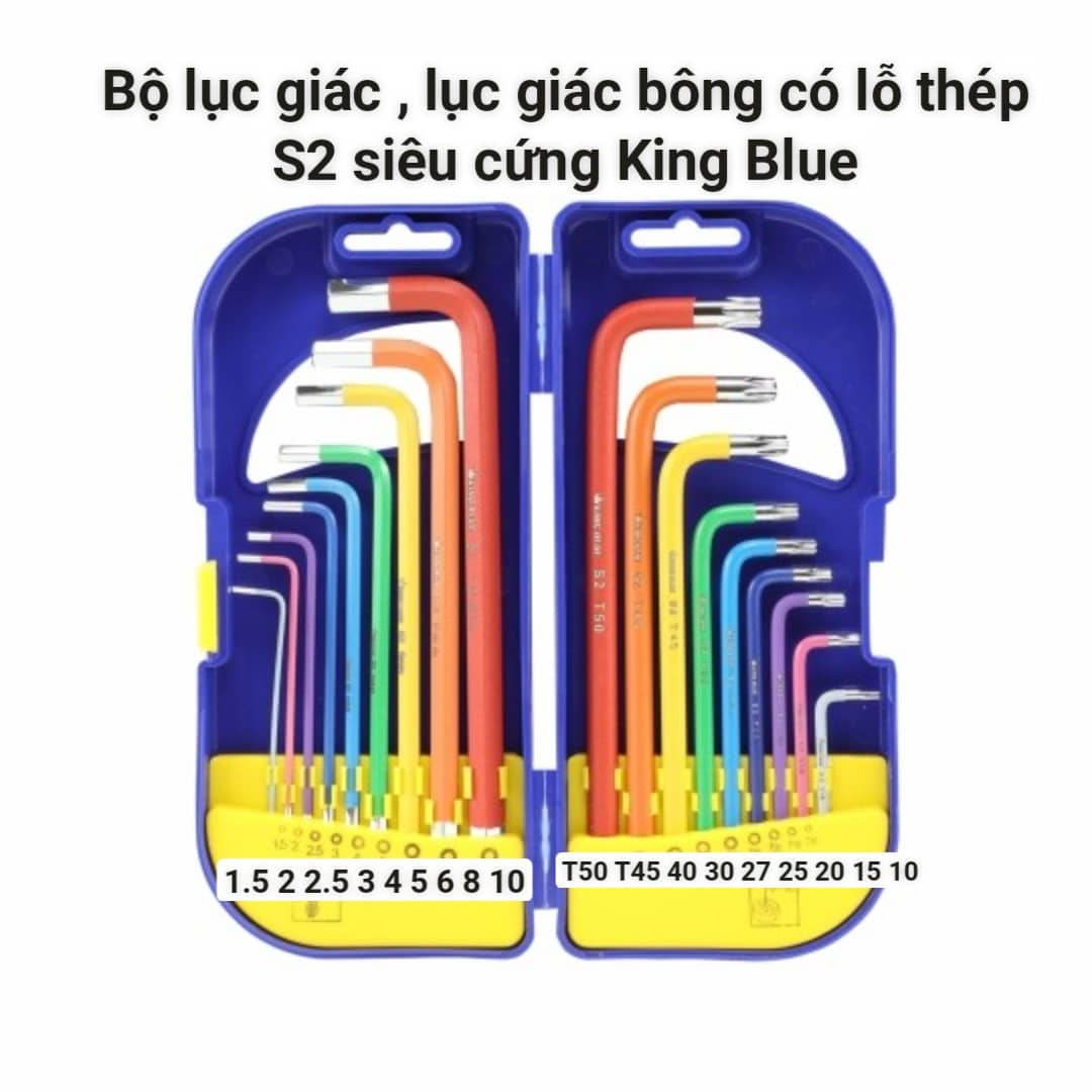 Bộ lục giác lục giác bông 18 món King Blue chất lượng