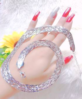 Dây chuyền nữ bính lớn mạ bạch kim cao cấp H149