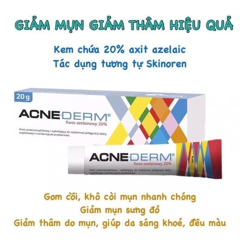 Kem giảm mụn làm trắng da acne derm 20% axit azelaic 20g