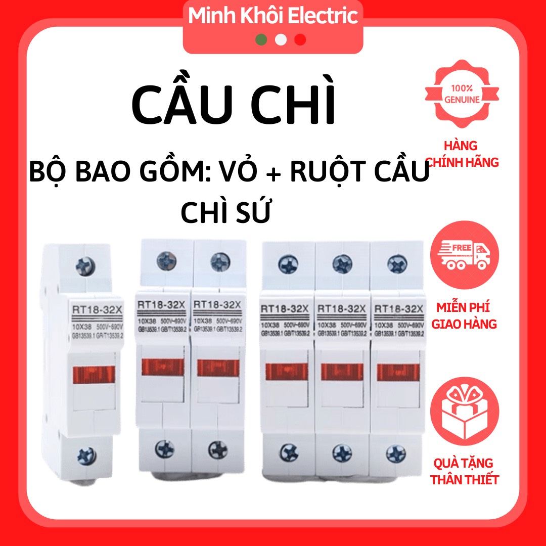 [Combo 5 cầu chì] hộp cầu chì RT 18-32X kèm ruột cầu chì sứ 2A-32A, cầu trì ống kèm đế cầu chì,cầu chì oto, cầu trì xe máy, cầu chì nồi cơm điện, cầu chì oto, cầu trì ô tô, cầu trì nhiệt, cầu chì nhiệt, cầu chì ống, cầu trì ốn