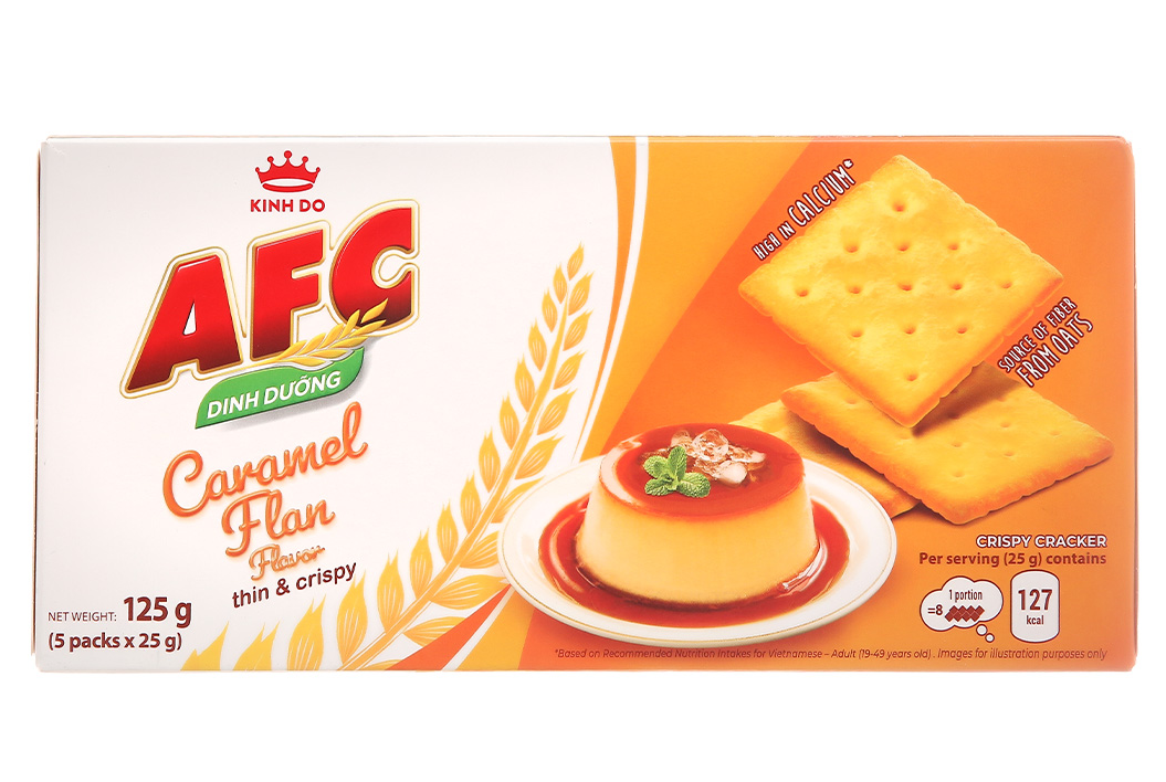 Bánh quy afc caramel flan afc hộp 125g