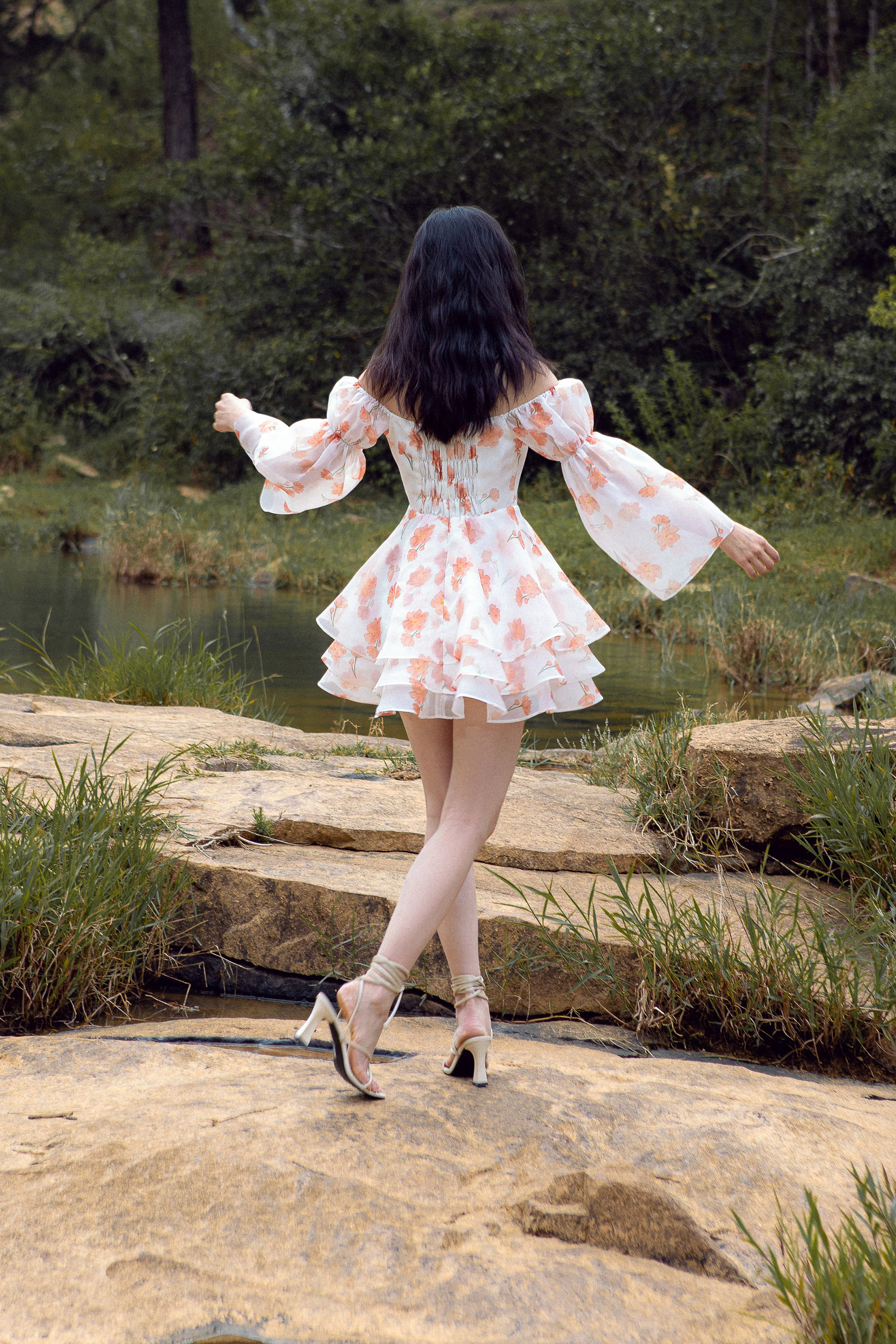 Đầm xoè cúp ngực tay dài | colin dress - clélie