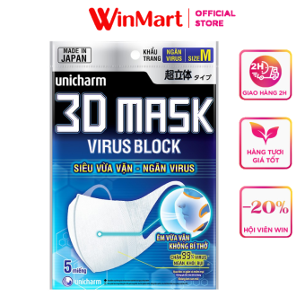 Khẩu trang Unicharm 3D ngăn virus