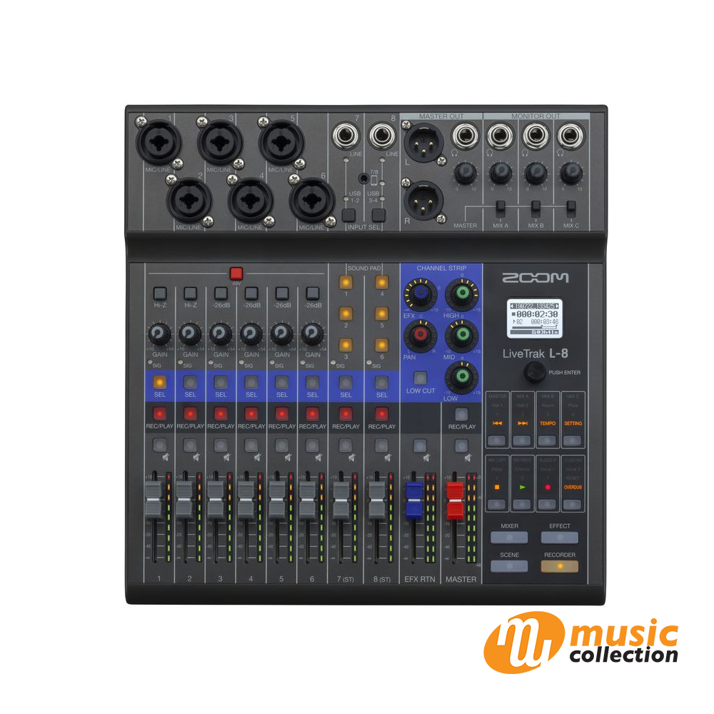 มิกเซอร์พร้อมเครื่องบันทึกเสียง ZOOM L-8 LIVETRAK MIXER/RECORDER ราคา 18,110 บาท*ส่งฟรี