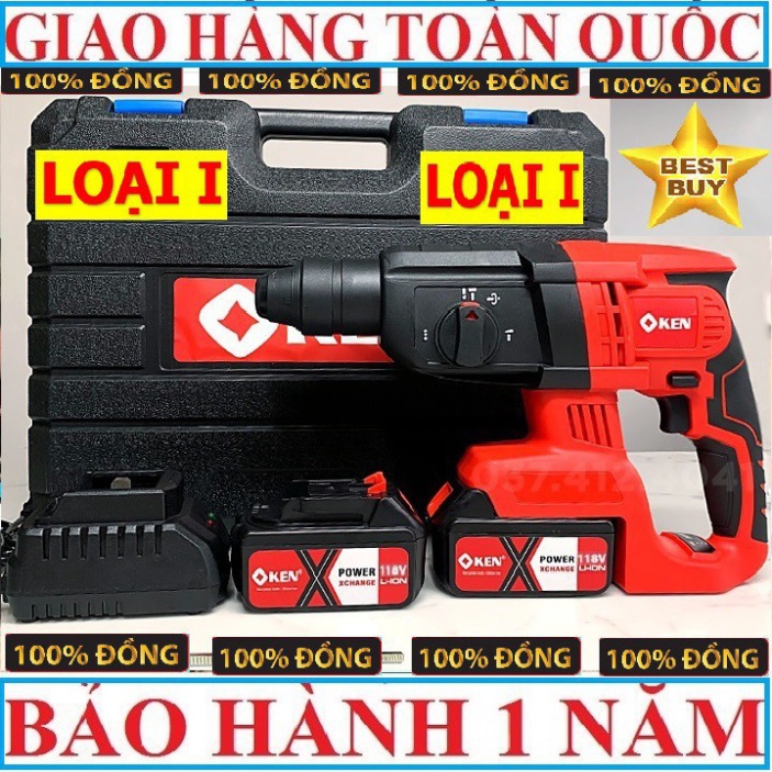 Máy khoan bê tông pin ken 2 pin chuẩn 10cell